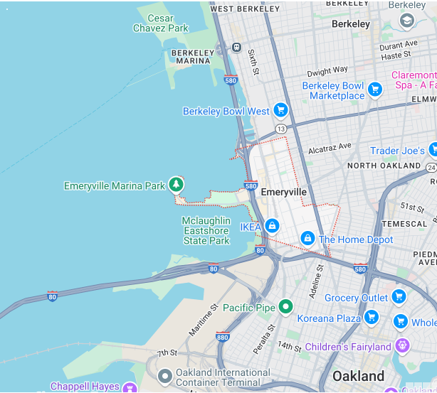 Service Location Emeryville Map Image