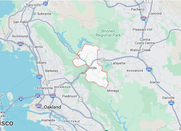 Service Location Orinda Map Image