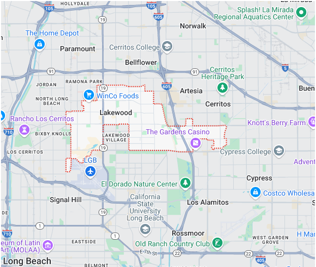 Service Location Lakewood Map Image