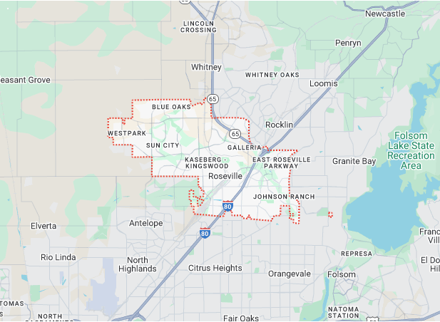 Service Location Roseville Map Image