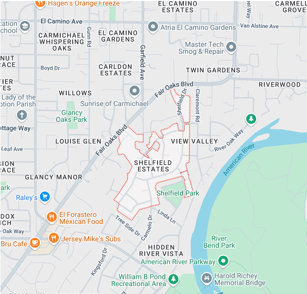 Service Location Sheffield Estates Map Image